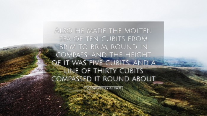 Picture 05 - 2 Chronicles 4:2 WEB Desktop Wallpaper - Also he made the molten sea of ten cubits from - Desktop Bible Verse Wallpaper