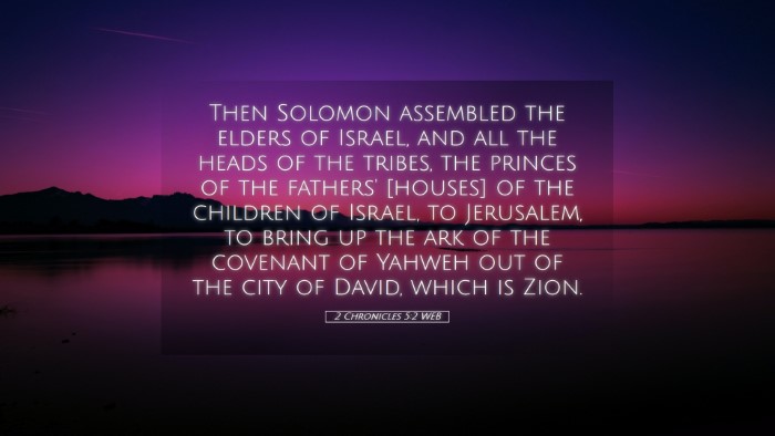Picture 05 - 2 Chronicles 5:2 WEB Desktop Wallpaper - Then Solomon assembled the elders of Israel, and - Desktop Bible Verse Wallpaper