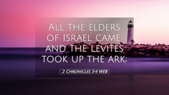Picture 05 - 2 Chronicles 5:4 WEB Desktop Wallpaper - All the elders of Israel came: and the Levites - Desktop Bible Verse Wallpaper