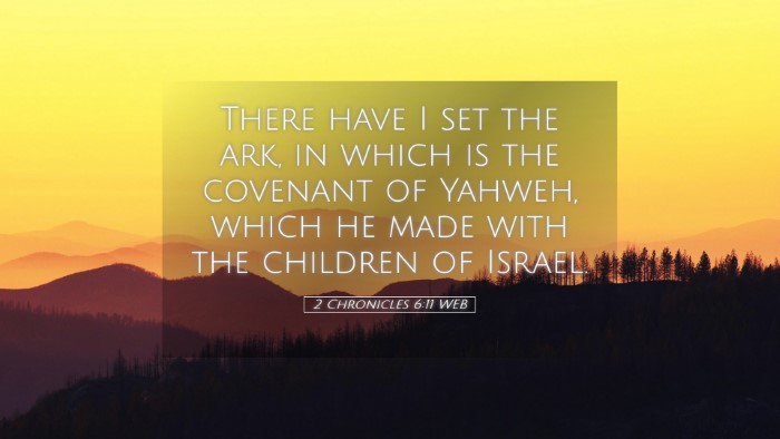Picture 05 - 2 Chronicles 6:11 WEB Desktop Wallpaper - There have I set the ark, in which is the - Desktop Bible Verse Wallpaper