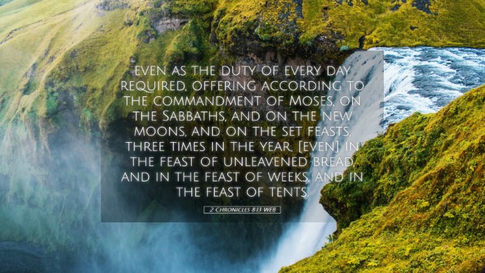 Picture 05 - 2 Chronicles 8:13 WEB Desktop Wallpaper - even as the duty of every day required, offering - Desktop Bible Verse Wallpaper