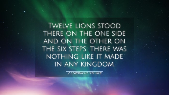 Picture 05 - 2 Chronicles 9:19 WEB Desktop Wallpaper - Twelve lions stood there on the one side and on - Desktop Bible Verse Wallpaper