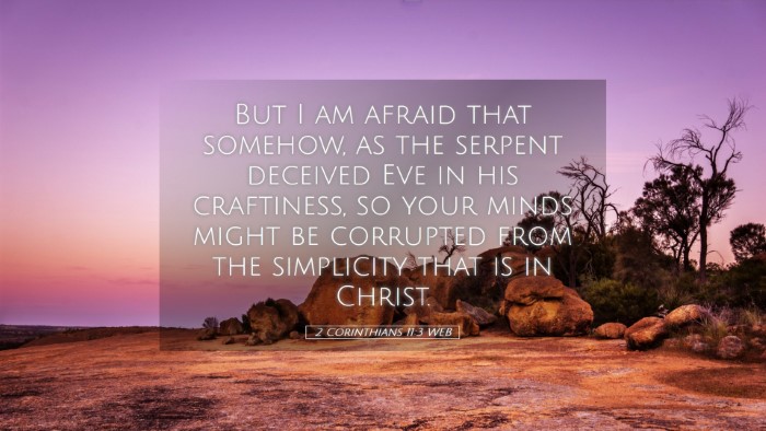 Picture 05 - 2 Corinthians 11:3 WEB Desktop Wallpaper - But I am afraid that somehow, as the serpent - Desktop Bible Verse Wallpaper