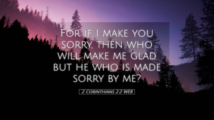 Picture 05 - 2 Corinthians 2:2 WEB Desktop Wallpaper - For if I make you sorry, then who will make me - Desktop Bible Verse Wallpaper