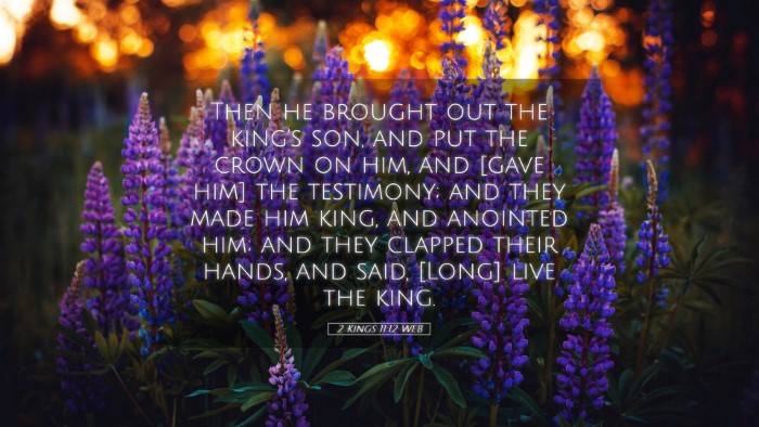 Picture 05 - 2 Kings 11:12 WEB Desktop Wallpaper - Then he brought out the king's son, and put the - Desktop Bible Verse Wallpaper