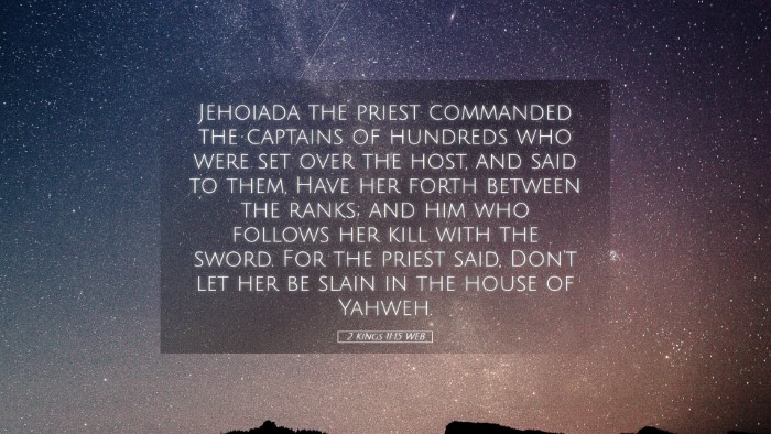 Picture 05 - 2 Kings 11:15 WEB Desktop Wallpaper - Jehoiada the priest commanded the captains of - Desktop Bible Verse Wallpaper