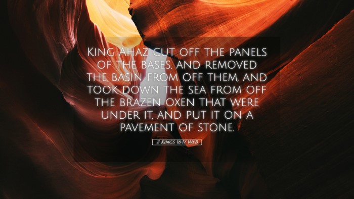 Picture 05 - 2 Kings 16:17 WEB Desktop Wallpaper - King Ahaz cut off the panels of the bases, and - Desktop Bible Verse Wallpaper
