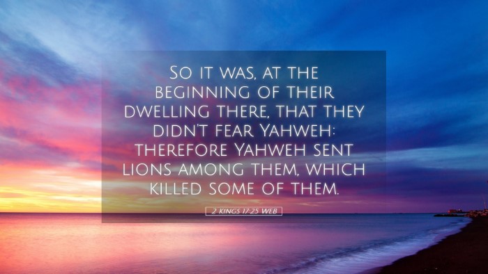 Picture 05 - 2 Kings 17:25 WEB Desktop Wallpaper - So it was, at the beginning of their dwelling - Desktop Bible Verse Wallpaper