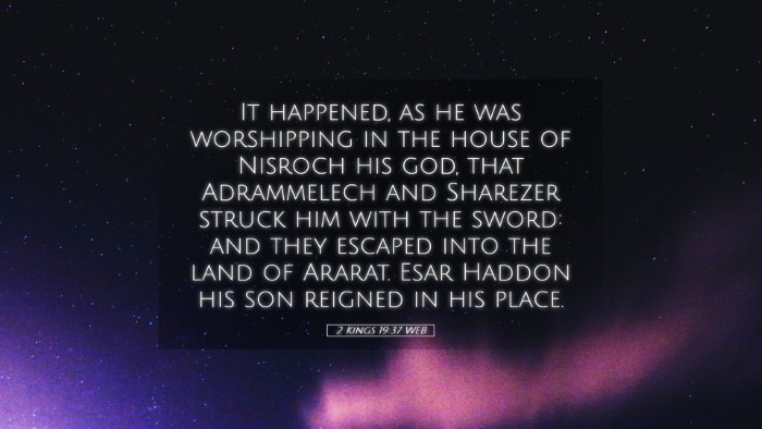 Picture 05 - 2 Kings 19:37 WEB Desktop Wallpaper - It happened, as he was worshipping in the house - Desktop Bible Verse Wallpaper