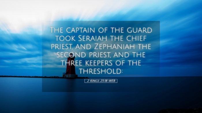 Picture 05 - 2 Kings 25:18 WEB Desktop Wallpaper - The captain of the guard took Seraiah the chief - Desktop Bible Verse Wallpaper