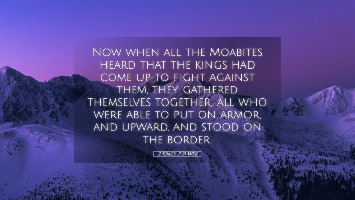 Picture 05 - 2 Kings 3:21 WEB Desktop Wallpaper - Now when all the Moabites heard that the kings - Desktop Bible Verse Wallpaper