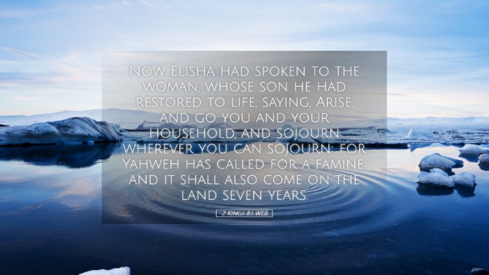 Picture 05 - 2 Kings 8:1 WEB Desktop Wallpaper - Now Elisha had spoken to the woman, whose son he - Desktop Bible Verse Wallpaper
