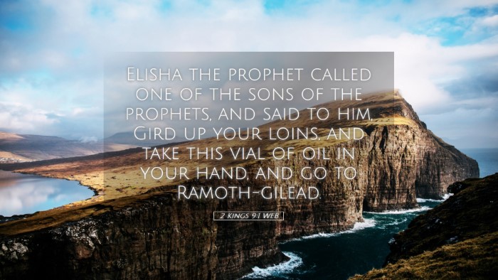 Picture 05 - 2 Kings 9:1 WEB Desktop Wallpaper - Elisha the prophet called one of the sons of the - Desktop Bible Verse Wallpaper