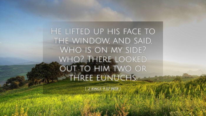 Picture 05 - 2 Kings 9:32 WEB Desktop Wallpaper - He lifted up his face to the window, and said, - Desktop Bible Verse Wallpaper