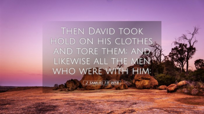 Picture 05 - 2 Samuel 1:11 WEB Desktop Wallpaper - Then David took hold on his clothes, and tore - Desktop Bible Verse Wallpaper