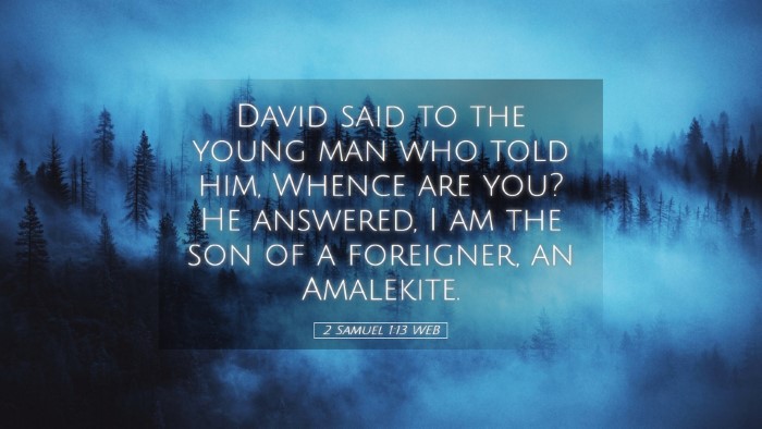 Picture 05 - 2 Samuel 1:13 WEB Desktop Wallpaper - David said to the young man who told him, Whence - Desktop Bible Verse Wallpaper
