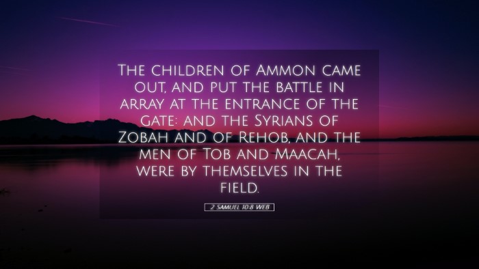 Picture 05 - 2 Samuel 10:8 WEB Desktop Wallpaper - The children of Ammon came out, and put the - Desktop Bible Verse Wallpaper
