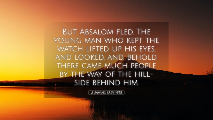 Picture 05 - 2 Samuel 13:34 WEB Desktop Wallpaper - But Absalom fled. The young man who kept the - Desktop Bible Verse Wallpaper