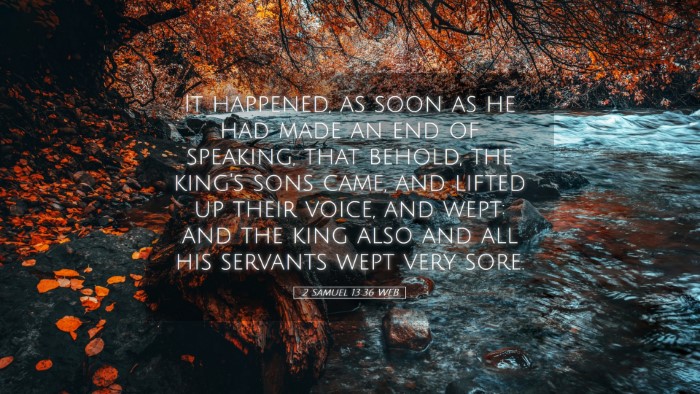 Picture 05 - 2 Samuel 13:36 WEB Desktop Wallpaper - It happened, as soon as he had made an end of - Desktop Bible Verse Wallpaper
