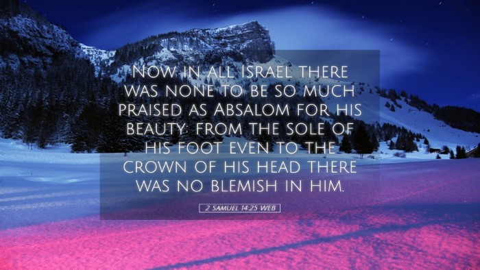 Picture 05 - 2 Samuel 14:25 WEB Desktop Wallpaper - Now in all Israel there was none to be so much - Desktop Bible Verse Wallpaper