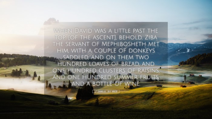 Picture 05 - 2 Samuel 16:1 WEB Desktop Wallpaper - When David was a little past the top [of the - Desktop Bible Verse Wallpaper