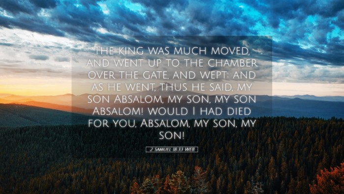 Picture 05 - 2 Samuel 18:33 WEB Desktop Wallpaper - The king was much moved, and went up to the - Desktop Bible Verse Wallpaper