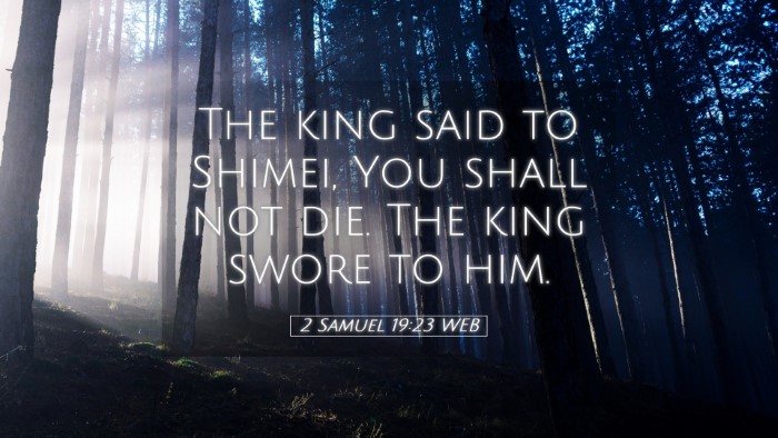 Picture 05 - 2 Samuel 19:23 WEB Desktop Wallpaper - The king said to Shimei, You shall not die. The - Desktop Bible Verse Wallpaper