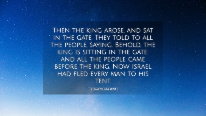 Picture 05 - 2 Samuel 19:8 WEB Desktop Wallpaper - Then the king arose, and sat in the gate. They - Desktop Bible Verse Wallpaper