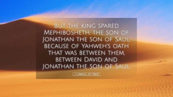 Picture 05 - 2 Samuel 21:7 WEB Desktop Wallpaper - But the king spared Mephibosheth, the son of - Desktop Bible Verse Wallpaper