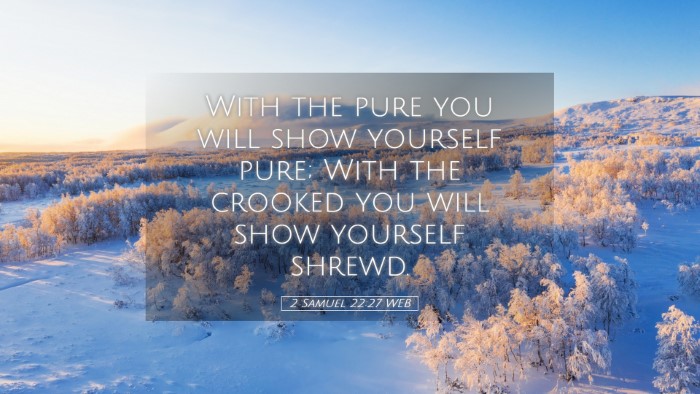 Picture 05 - 2 Samuel 22:27 WEB Desktop Wallpaper - With the pure you will show yourself pure; With - Desktop Bible Verse Wallpaper