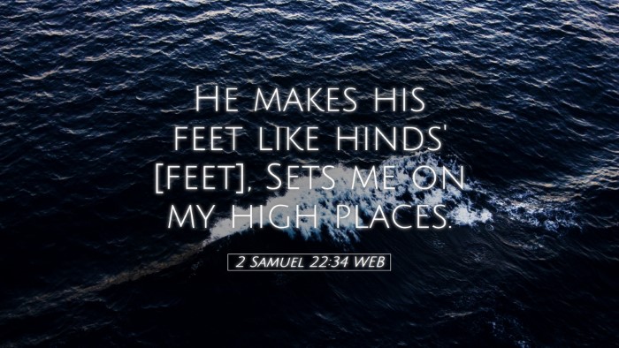 Picture 05 - 2 Samuel 22:34 WEB Desktop Wallpaper - He makes his feet like hinds' [feet], Sets me on - Desktop Bible Verse Wallpaper