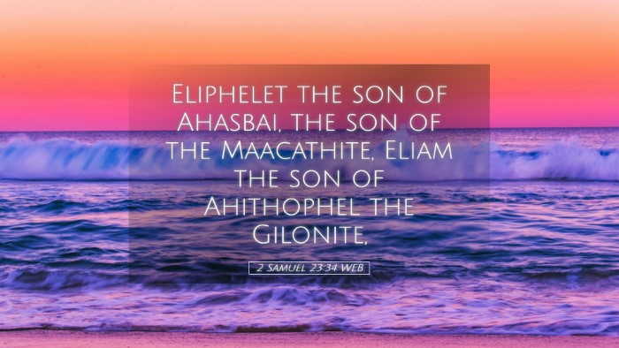 Picture 05 - 2 Samuel 23:34 WEB Desktop Wallpaper - Eliphelet the son of Ahasbai, the son of the - Desktop Bible Verse Wallpaper