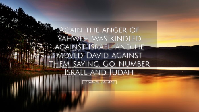 Picture 05 - 2 Samuel 24:1 WEB Desktop Wallpaper - Again the anger of Yahweh was kindled against - Desktop Bible Verse Wallpaper