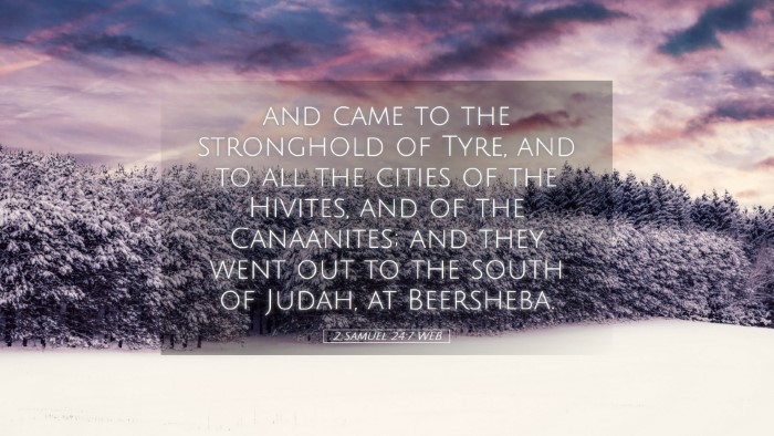 Picture 05 - 2 Samuel 24:7 WEB Desktop Wallpaper - and came to the stronghold of Tyre, and to all - Desktop Bible Verse Wallpaper