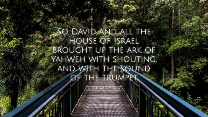 Picture 05 - 2 Samuel 6:15 WEB Desktop Wallpaper - So David and all the house of Israel brought up - Desktop Bible Verse Wallpaper