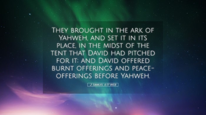 Picture 05 - 2 Samuel 6:17 WEB Desktop Wallpaper - They brought in the ark of Yahweh, and set it in - Desktop Bible Verse Wallpaper