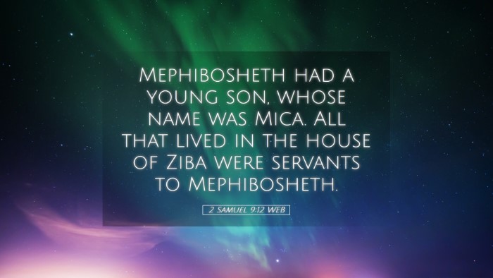 Picture 05 - 2 Samuel 9:12 WEB Desktop Wallpaper - Mephibosheth had a young son, whose name was - Desktop Bible Verse Wallpaper