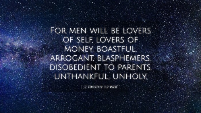 Picture 05 - 2 Timothy 3:2 WEB Desktop Wallpaper - For men will be lovers of self, lovers of money, - Desktop Bible Verse Wallpaper
