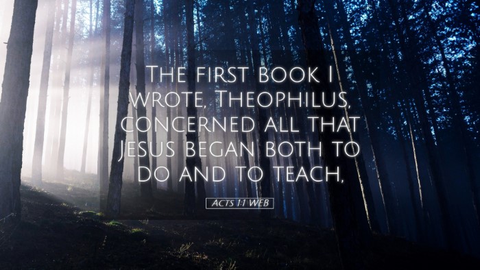 Picture 05 - Acts 1:1 WEB Desktop Wallpaper - The first book I wrote, Theophilus, concerned all - Desktop Bible Verse Wallpaper