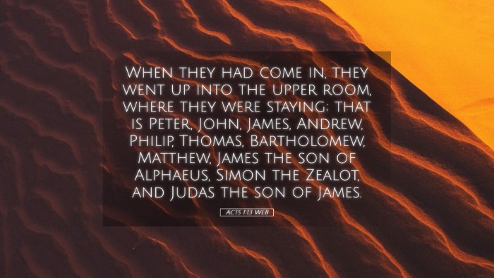 Picture 05 - Acts 1:13 WEB Desktop Wallpaper - When they had come in, they went up into the - Desktop Bible Verse Wallpaper