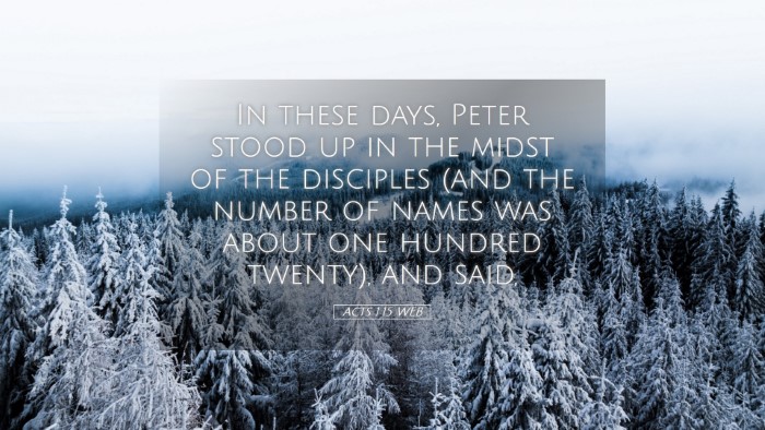 Picture 05 - Acts 1:15 WEB Desktop Wallpaper - In these days, Peter stood up in the midst of the - Desktop Bible Verse Wallpaper