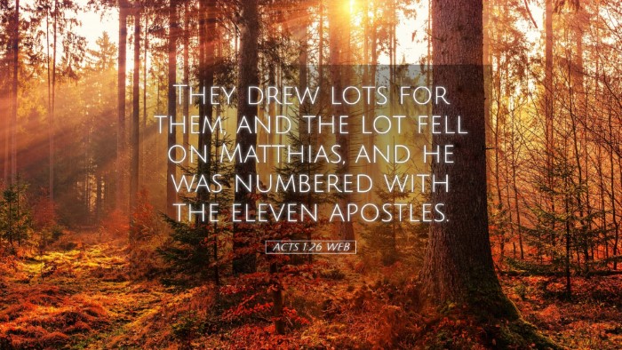 Picture 05 - Acts 1:26 WEB Desktop Wallpaper - They drew lots for them, and the lot fell on - Desktop Bible Verse Wallpaper