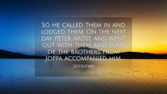 Picture 05 - Acts 10:23 WEB Desktop Wallpaper - So he called them in and lodged them. On the next - Desktop Bible Verse Wallpaper