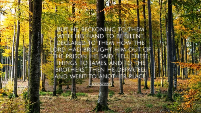 Picture 05 - Acts 12:17 WEB Desktop Wallpaper - But he, beckoning to them with his hand to be - Desktop Bible Verse Wallpaper