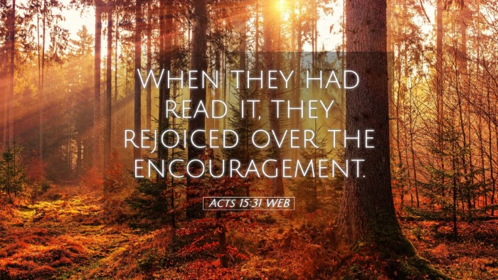 Picture 05 - Acts 15:31 WEB Desktop Wallpaper - When they had read it, they rejoiced over the - Desktop Bible Verse Wallpaper