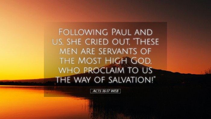Picture 05 - Acts 16:17 WEB Desktop Wallpaper - Following Paul and us, she cried out, 