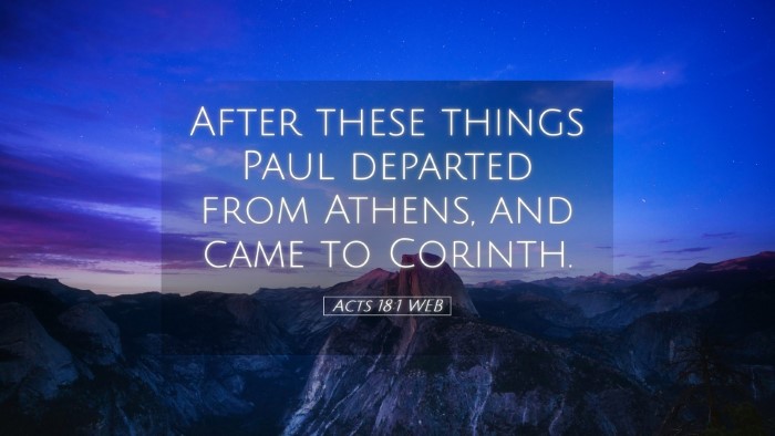Picture 05 - Acts 18:1 WEB Desktop Wallpaper - After these things Paul departed from Athens, and - Desktop Bible Verse Wallpaper