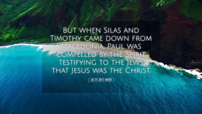 Picture 05 - Acts 18:5 WEB Desktop Wallpaper - But when Silas and Timothy came down from - Desktop Bible Verse Wallpaper