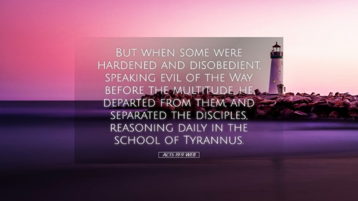 Picture 05 - Acts 19:9 WEB Desktop Wallpaper - But when some were hardened and disobedient, - Desktop Bible Verse Wallpaper