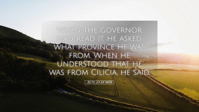 Picture 05 - Acts 23:34 WEB Desktop Wallpaper - When the governor had read it, he asked what - Desktop Bible Verse Wallpaper